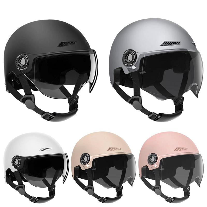 Scooter Helmet Set - หมวกกันน็อคมอเตอร์ไซค์สไตล์เจ็ทสำหรับผู้ชายผู้หญิงหมวกกันน็อคมอเตอร์ไซค์สกู๊ตเตอร์หมวกแบบเต็มหัวหมวกอุปกรณ์เสริม