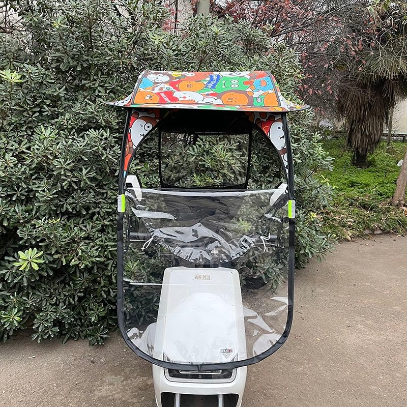 Electric Scooter Rain Cover - หลังคาบังแดดกันฝนสำหรับสกู๊ตเตอร์ไฟฟ้ารุ่นใหม่ ผ้าคลุมกันแดดกันน้ำสำหรับมอเตอร์ไซค์ ผ้าคลุมกันฝนแบบหนา