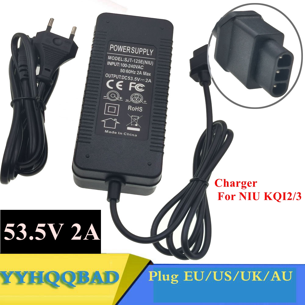Electric Scooter Charger - สกู๊ตเตอร์ไฟฟ้าจักรยานไฟฟ้า53.5V 2A ที่ชาร์จแบตเตอรี่2/3 Niu kqi