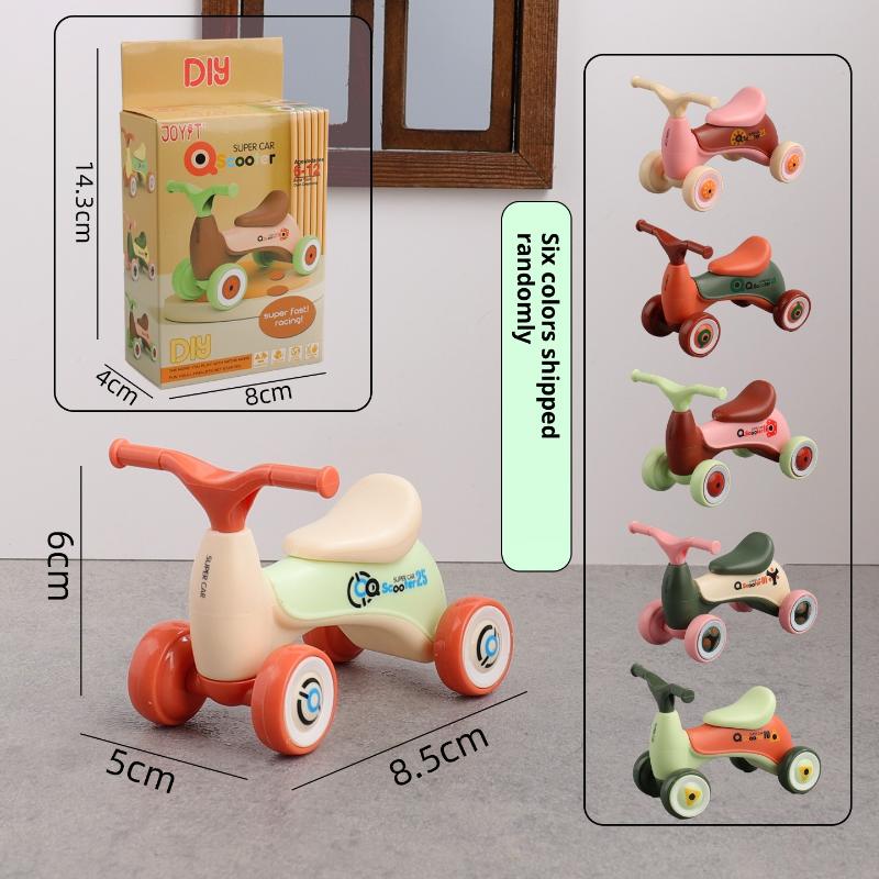 Electric Scooter - รถของเล่นเด็กแบบจำลองขนาดเล็กน่ารัก 1 ชิ้น รถสี่ล้อสำหรับเด็กเล็ก สกู๊ตเตอร์เลื่อนตกแต่ง ของเล่นประกอบสร้างสรรค์