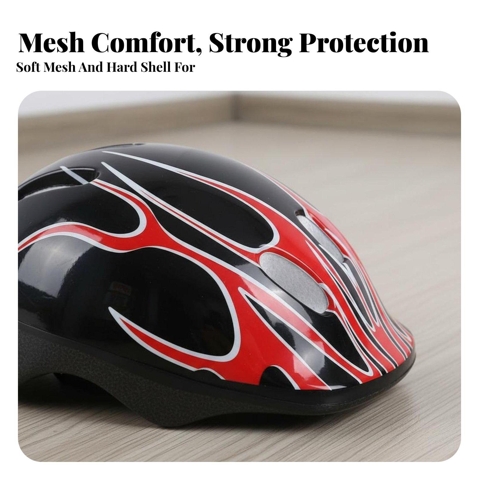 Scooter Helmet Set - ชุดหมวกกันน็อคและอุปกรณ์ป้องกันเข่า ข้อศอก ข้อมือสำหรับเด็ก อุปกรณ์ป้องกันแบบมีแผ่นโฟมอเนกประสงค์สำหรับเด็ก ใช้สำหรับเล่นสเก็ตและสกู๊ตเตอร์