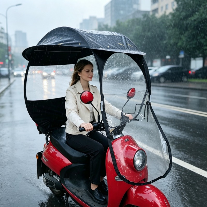 กันลม กันน้ำ ที่บังแดดจักรยานไ - Electric Scooter Rain Cover บทวิจารณ์และราคา
