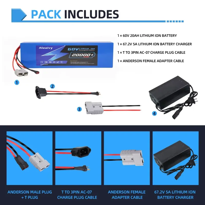  ชุดแบตเตอรี่ลิเธียม 21700 ขน - 60V 30Ah 21700 Battery Pack บทวิจารณ์และราคา